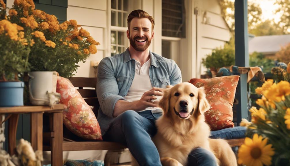 chris evans adorable dog