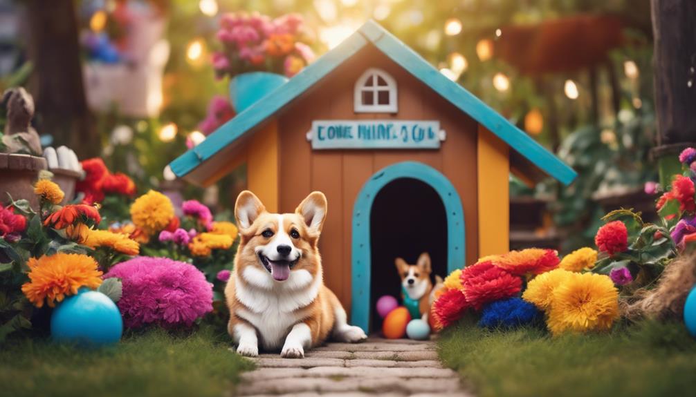 corgi residing in house