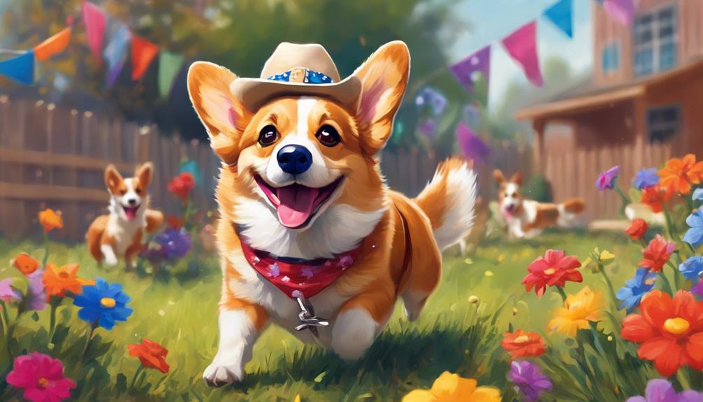 western themed corgi dog