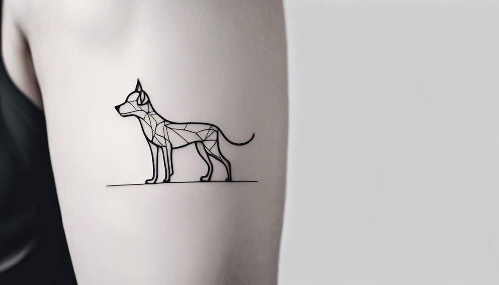 artistic dog line tattoos