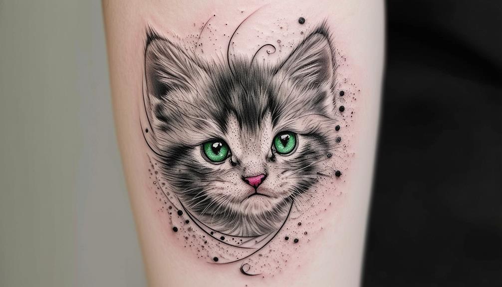 cute kitten tattoo design