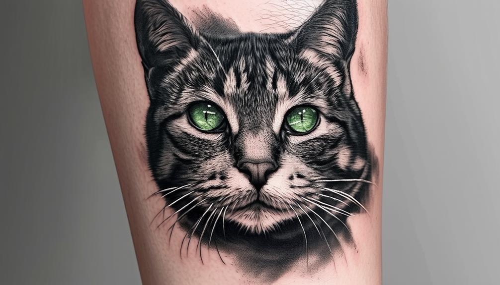 intense cat tattoo design