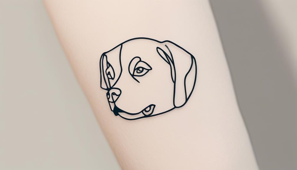 stylish dog outline tattoos